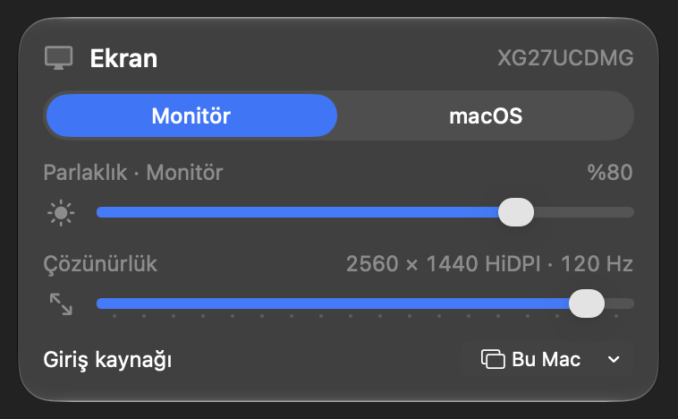 Ekran kartı: monitör parlaklığı, çözünürlük ve giriş kaynağı
